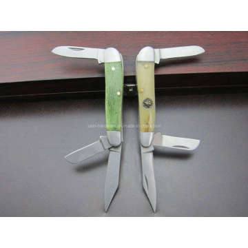 Ox Bone Handle Three Blades Knife (SE-061)